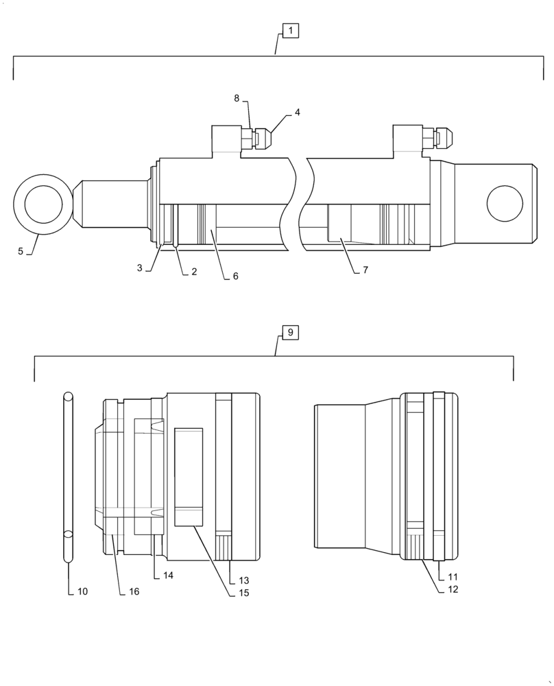 Схема запчастей Case IH BHA102 - (35.738.030) - HYDRAULIC BUCKET CYLINDER (35) - HYDRAULIC SYSTEMS