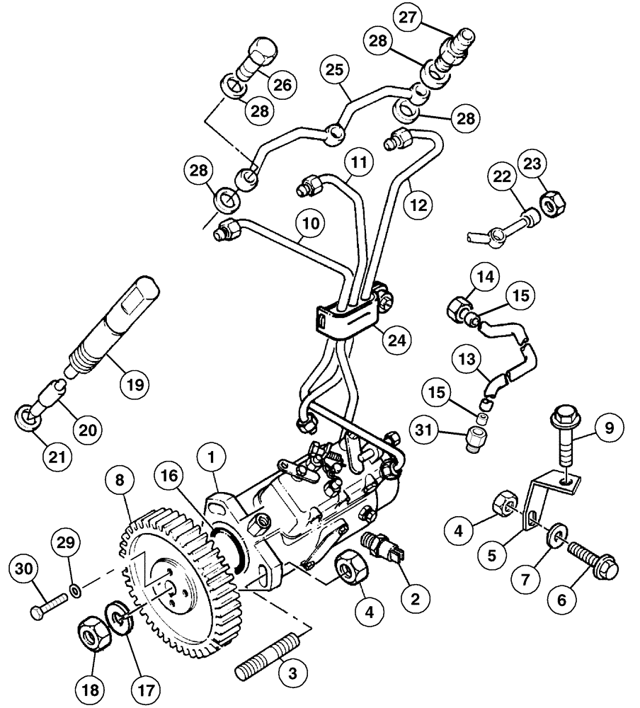 Схема запчастей Case IH C50 - (03-04) - FUEL INJECTION SYSTEM, C50 (03) - FUEL SYSTEM