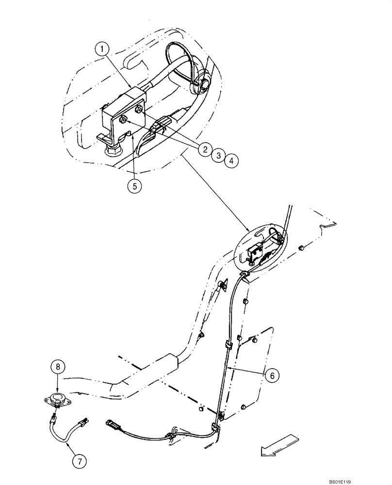 Схема запчастей Case IH 40XT - (04-15) - HARNESS - SEAT BAR (04) - ELECTRICAL SYSTEMS