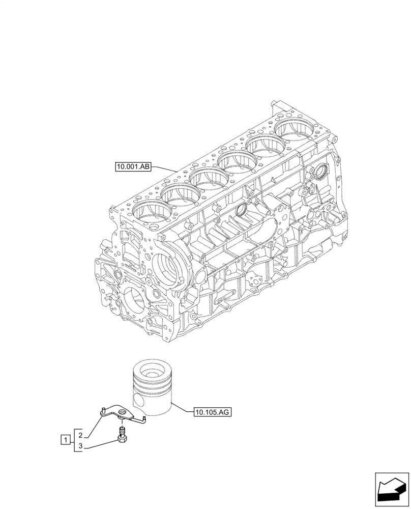 Схема запчастей Case IH F3GFE613B B001 - (10.304.AR) - PISTON COOLING NOZZLE (10) - ENGINE