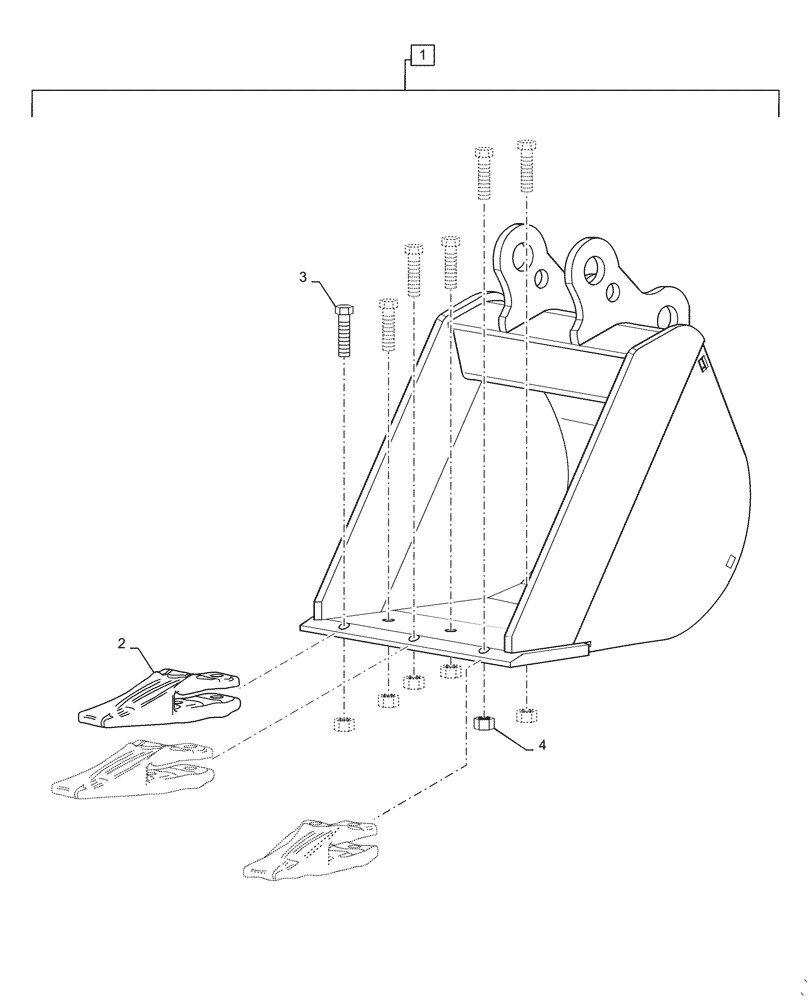 Схема запчастей Case IH BHA90 - (84.100.040) - VAR - 716399056 - BUCKET - 12" (84) - BOOMS, DIPPERS & BUCKETS