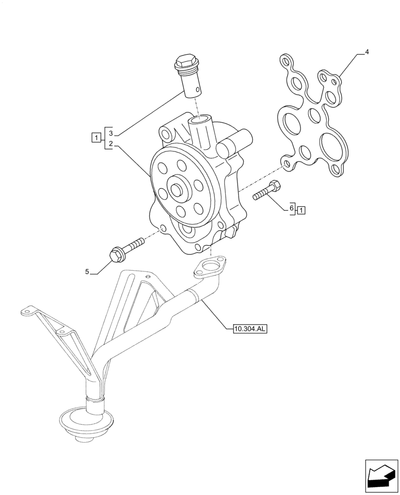 Схема запчастей Case IH F3GFE613B B001 - (10.304.AC) - ENGINE OIL PUMP (10) - ENGINE