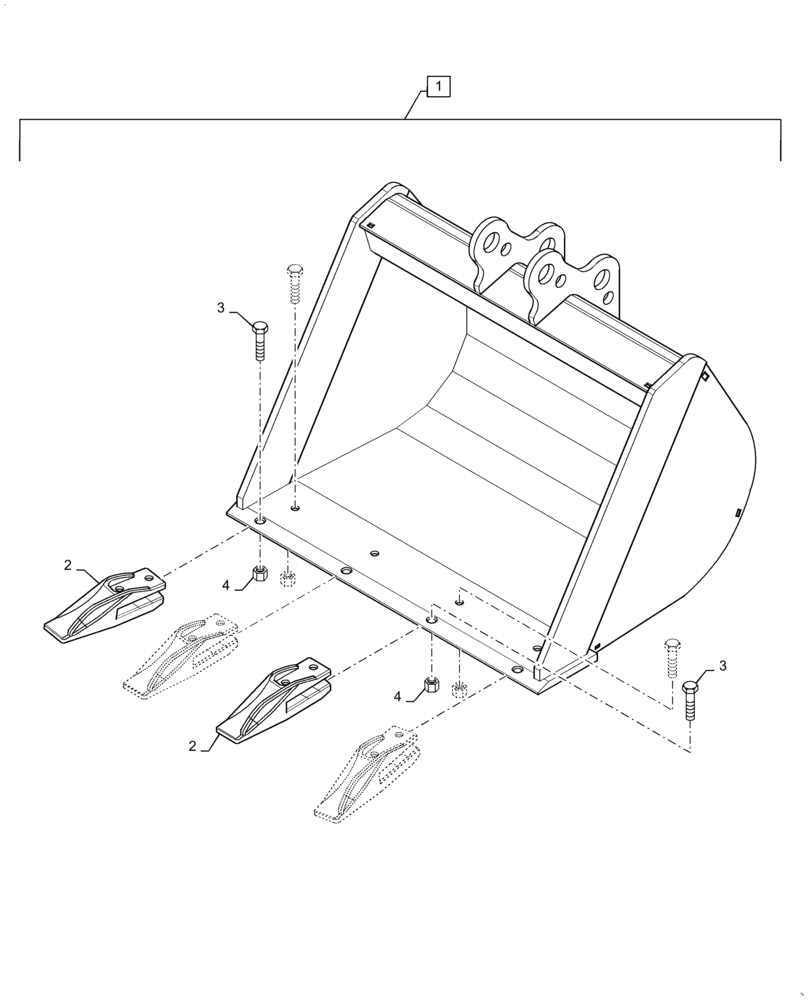 Схема запчастей Case IH BHA90 - (84.100.070) - VAR - 716401016 - BUCKET - 24" (84) - BOOMS, DIPPERS & BUCKETS