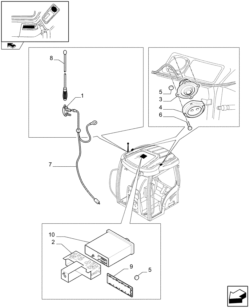 Схема запчастей Case IH PUMA 125 - (1.75.9) - INTENDED FOR RADIO INSTALLATION (06) - ELECTRICAL SYSTEMS