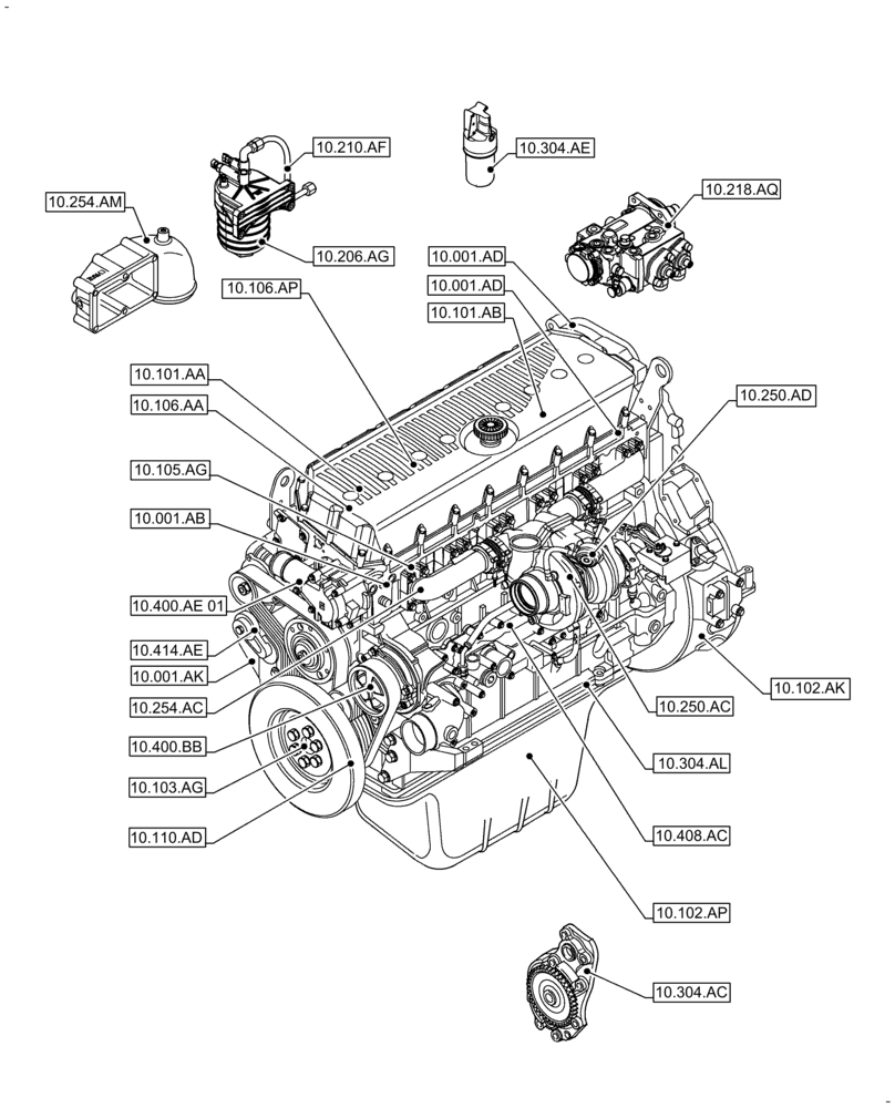 Схема запчастей Case IH F3JFE613A B004 - (00.000.10) - PICTORIAL INDEX - ENGINE (00) - GENERAL & PICTORIAL INDEX