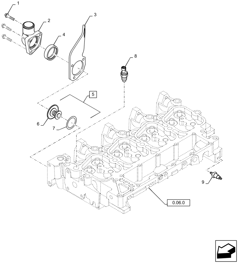 Схема запчастей Case IH P70 - (0.32.6) - THERMOSTART (02) - ENGINE