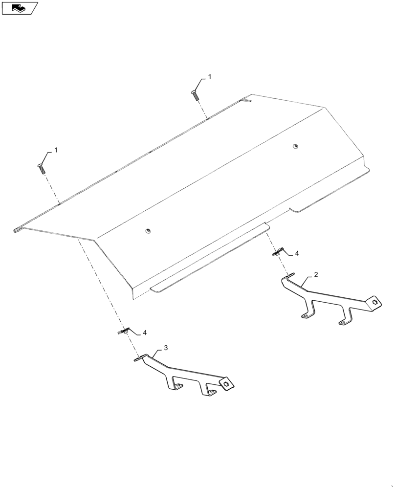 Схема запчастей Case IH SR250 - (90.100.03[01]) - HVAC BRACKET (90) - PLATFORM, CAB, BODYWORK AND DECALS