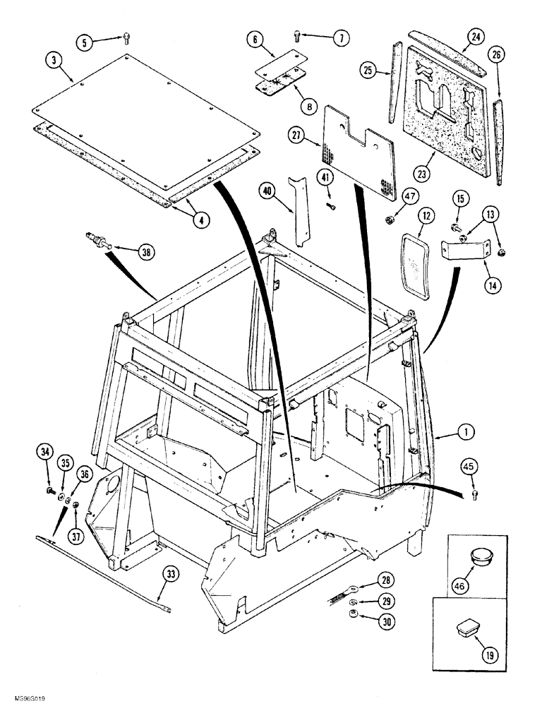 Схема запчастей Case IH 8920 - (9-070) - CAB FRAME (09) - CHASSIS/ATTACHMENTS