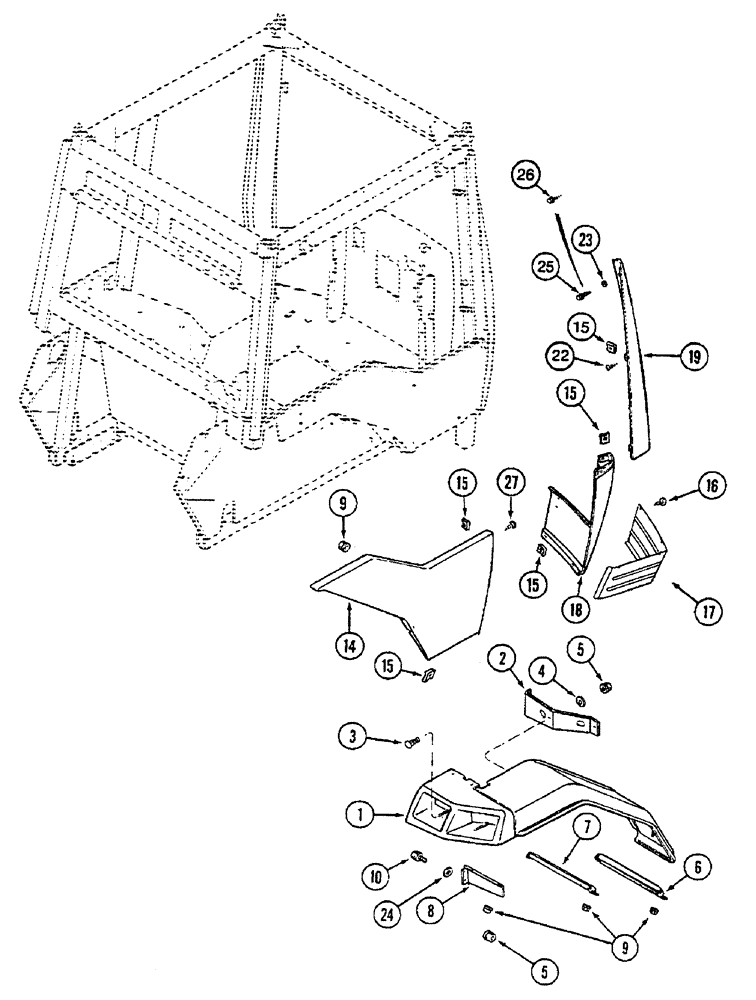 Схема запчастей Case IH 7250 - (9-108) - RIGHT REAR FENDER AND PANELS (09) - CHASSIS/ATTACHMENTS