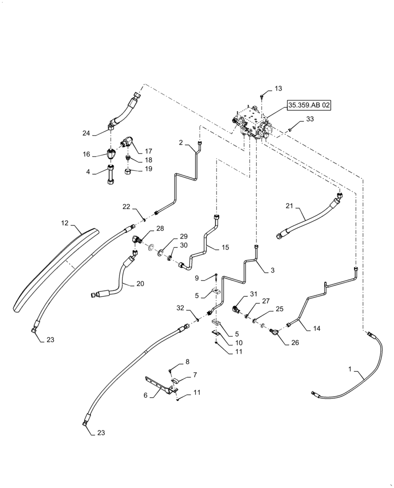 Схема запчастей Case IH 7140 - (35.359.AB[01]) - HYDRAULIC SYSTEM, MAIN STACK VALVE (35) - HYDRAULIC SYSTEMS