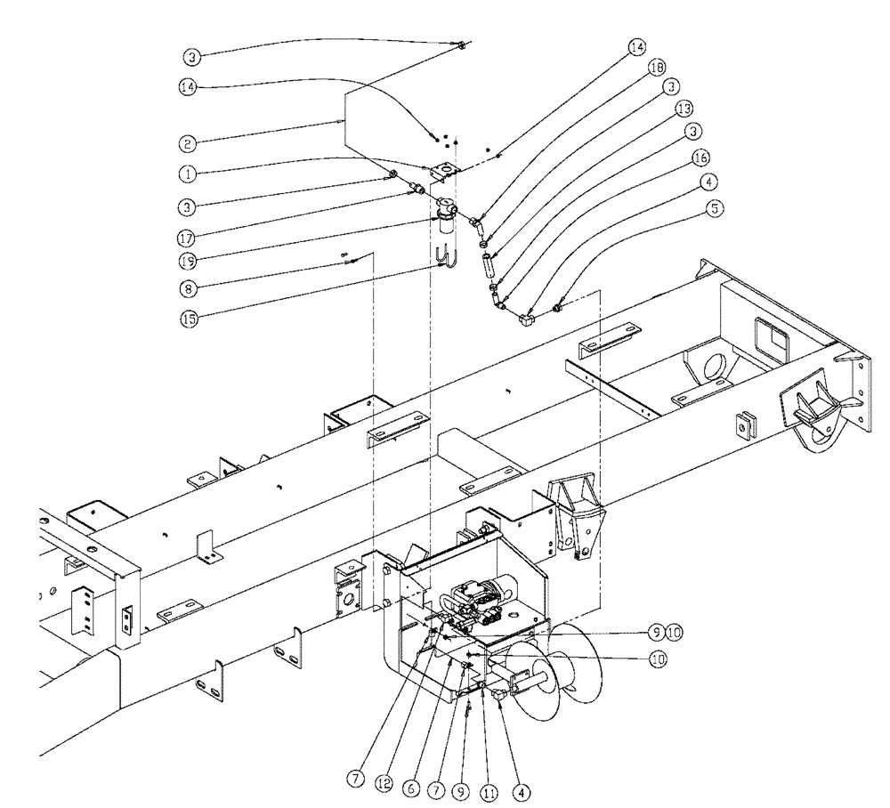 Схема запчастей Case IH 810 - (12-009) - PRESSURE WASHER PLUMBING GROUP Pressure Washer