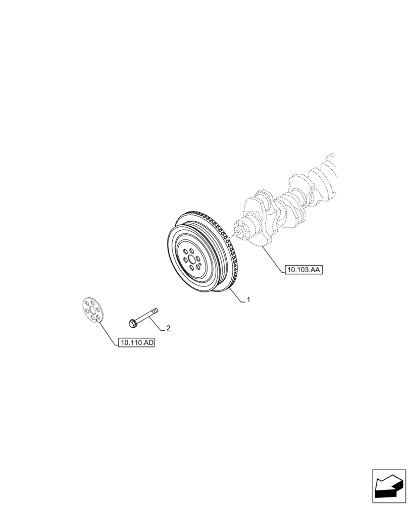 Схема запчастей Case IH F4DFE413R B003 - (10.103.AG) - CRANKSHAFT PULLEY (10) - ENGINE
