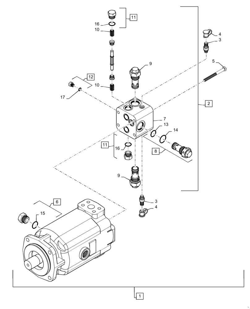 Схема запчастей Case IH 5130 - (29.100.AB[02]) - HYDROSTATIC MOTOR, 105CC (29) - HYDROSTATIC DRIVE