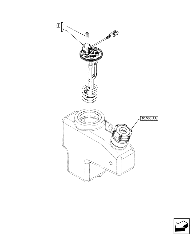 Схема запчастей Case IH FARMALL 120C - (55.988.AN) - VAR - 743543, 744574 - DEF/ADBLUE™, DEF TANK, LEVEL, SENSOR (55) - ELECTRICAL SYSTEMS