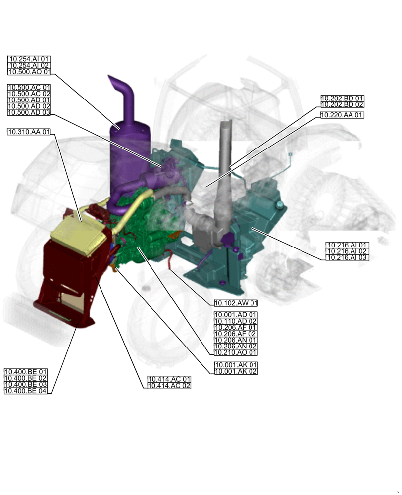 Схема запчастей Case IH MAGNUM 310 - (10.000.00[01]) - PICTORIAL INDEX - ENGINE (10) - ENGINE