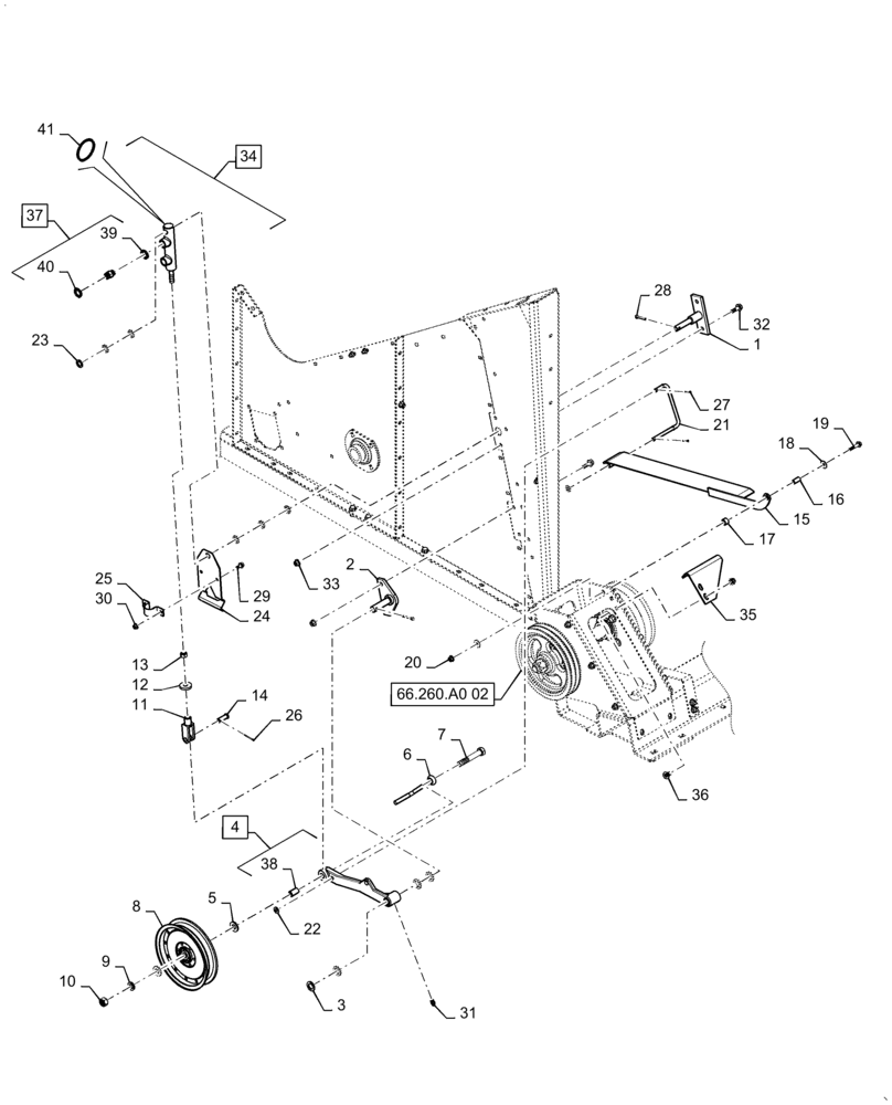 Схема запчастей Case IH 5130 - (80.175.AG[02]) - UNLOADER BELT DRIVE ASSY (80) - CROP STORAGE/UNLOADING