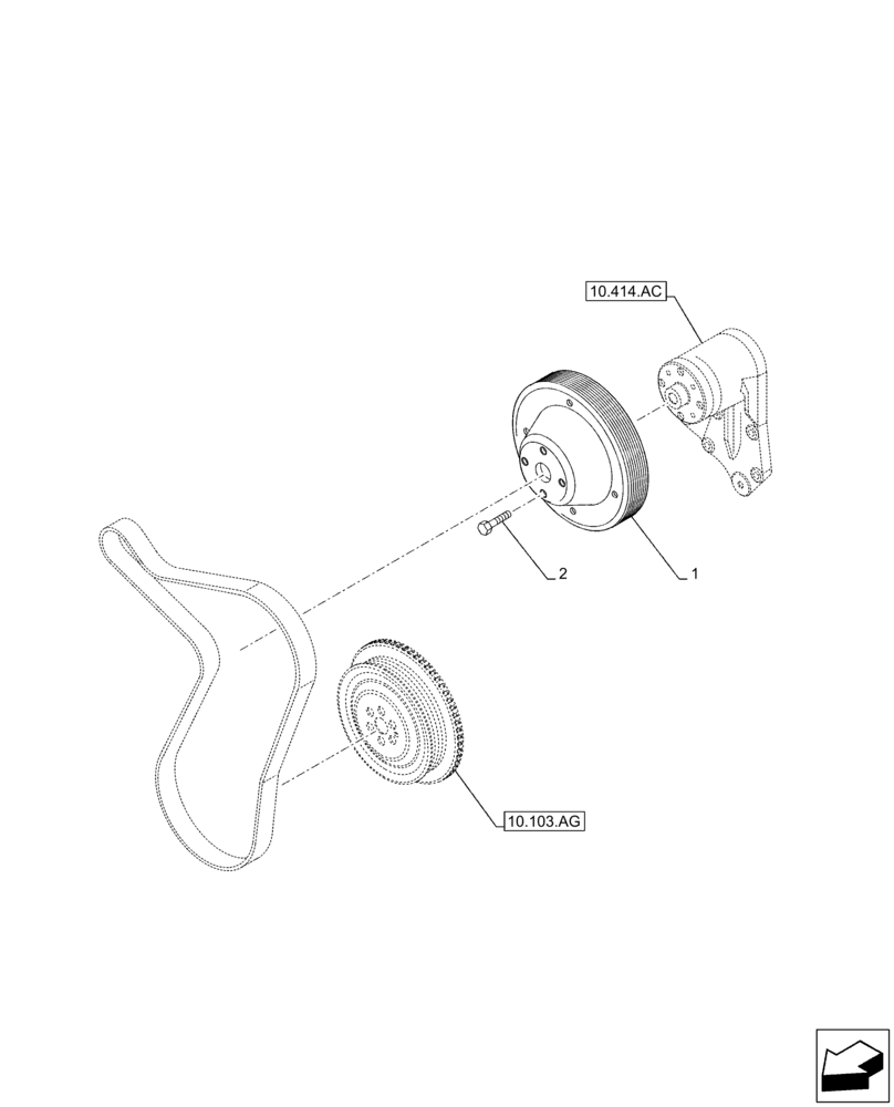 Схема запчастей Case IH F4DFE413R B003 - (10.414.AD) - FAN BELT DRIVE PULLEY (10) - ENGINE