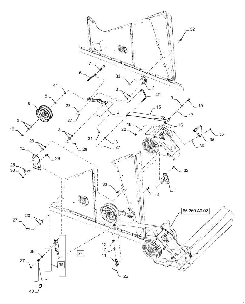 Схема запчастей Case IH 7130 - (80.175.AG[04]) - UNLOADER BELT DRIVE ASSY (80) - CROP STORAGE/UNLOADING