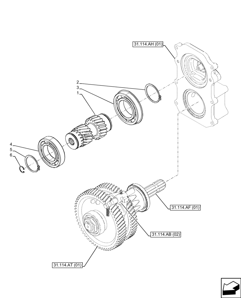 Схема запчастей Case IH FARMALL 90C - (31.110.AP[03]) - VAR - 743565 - PTO 540 RPM, OUTPUT SHAFT, POWERSHUTTLE (31) - IMPLEMENT POWER TAKE OFF
