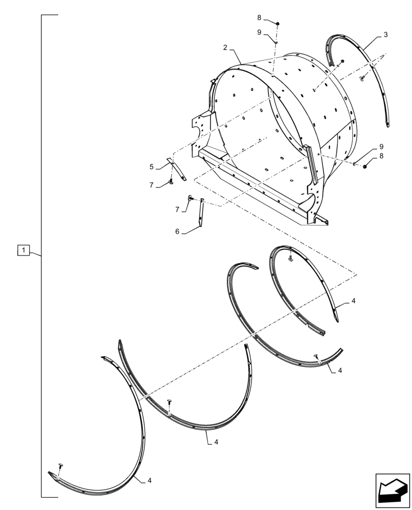 Схема запчастей Case IH 7140 - (88.100.66[02]) - DIA KIT, HEAVY DUTY FEEDER CONE (88) - ACCESSORIES