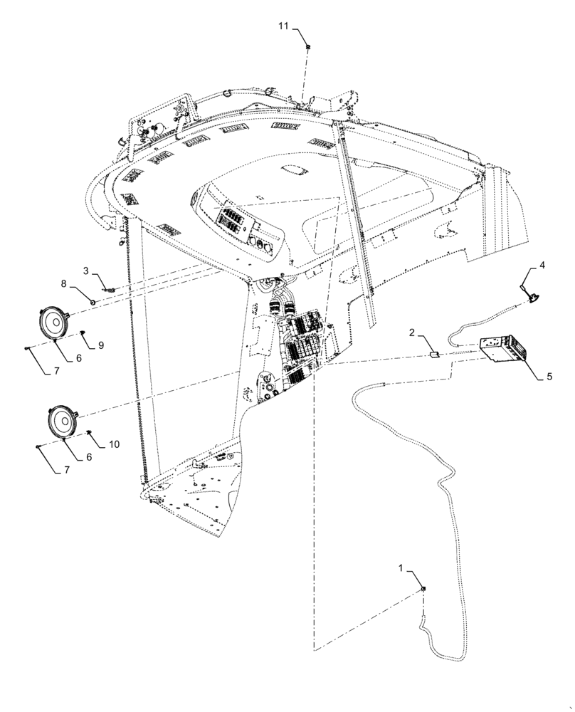 Схема запчастей Case IH 7140 - (55.512.AA[03]) - VAR - 425377 - RADIO (55) - ELECTRICAL SYSTEMS