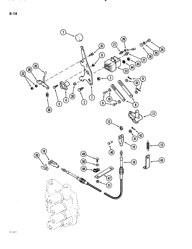 Схема запчастей Case IH 2096 - (6-014) - POWER SHIFT TRANSMISSION, POWER SHIFT LINKAGE (06) - POWER TRAIN
