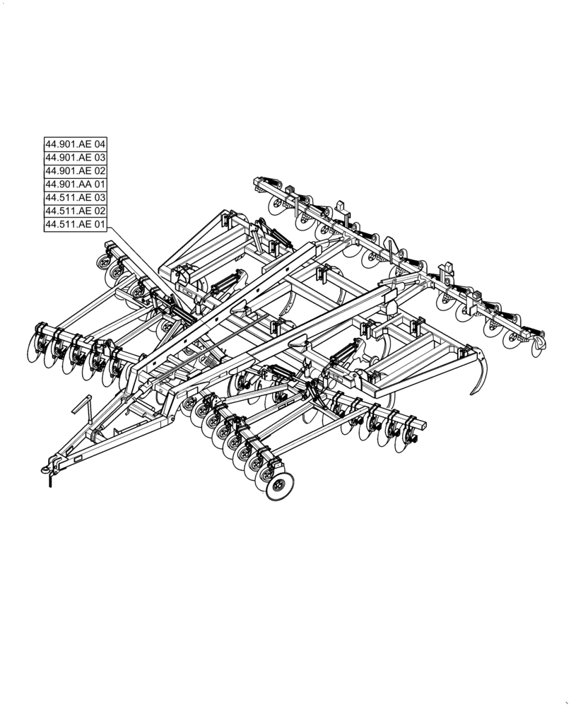 Схема запчастей Case IH ECOLO-TIGER 875 - (44.000.00) - SECTION INDEX - WHEELS (44) - WHEELS