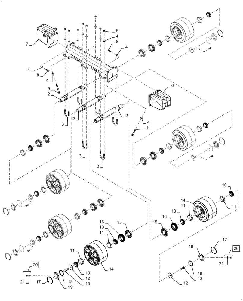 Схема запчастей Case IH 9230 - (48.130.AN[02]) - VAR - 415332 - BEAM, TRACK ROLLER (48) - TRACKS & TRACK SUSPENSION