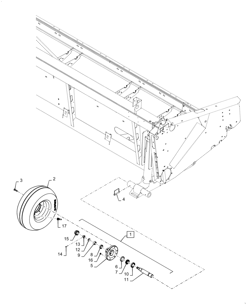 Схема запчастей Case IH 3152 - (44.100.01) - HEADER GAUGE WHEELS, YEH042239 (44) - WHEELS