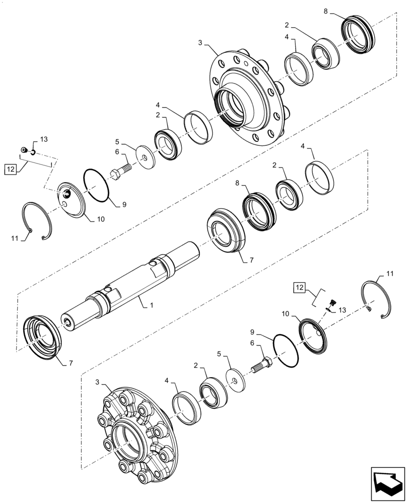 Схема запчастей Case IH 7230 - (48.134.AA[04]) - VAR - 415332 - IDLER, TRACK ASSY, REAR (48) - TRACKS & TRACK SUSPENSION