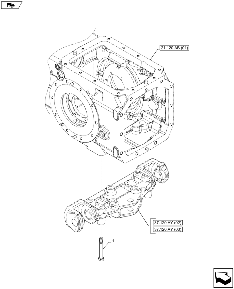 Схема запчастей Case IH FARMALL 115U - (37.120.AY[04]) - VAR - 390891 - 3 POINT HITCH, BOLT (37) - HITCHES, DRAWBARS & IMPLEMENT COUPLINGS