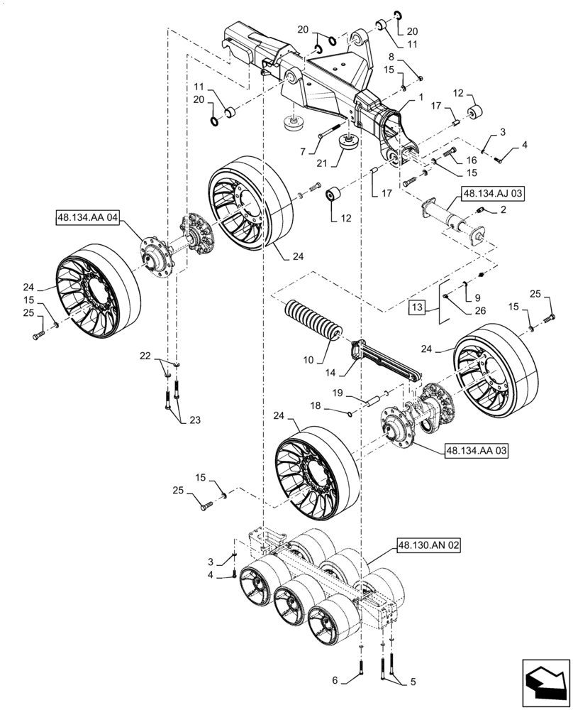 Схема запчастей Case IH 7230 - (48.120.AJ[02]) - VAR - 415332 - UNDERCARRIAGE, TRACK ASSY (48) - TRACKS & TRACK SUSPENSION