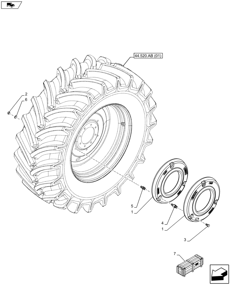Схема запчастей Case IH FARMALL 105U - (39.140.AL[02]) - VAR - 330471 - REAR, WHEEL, BALLAST (39) - FRAMES AND BALLASTING