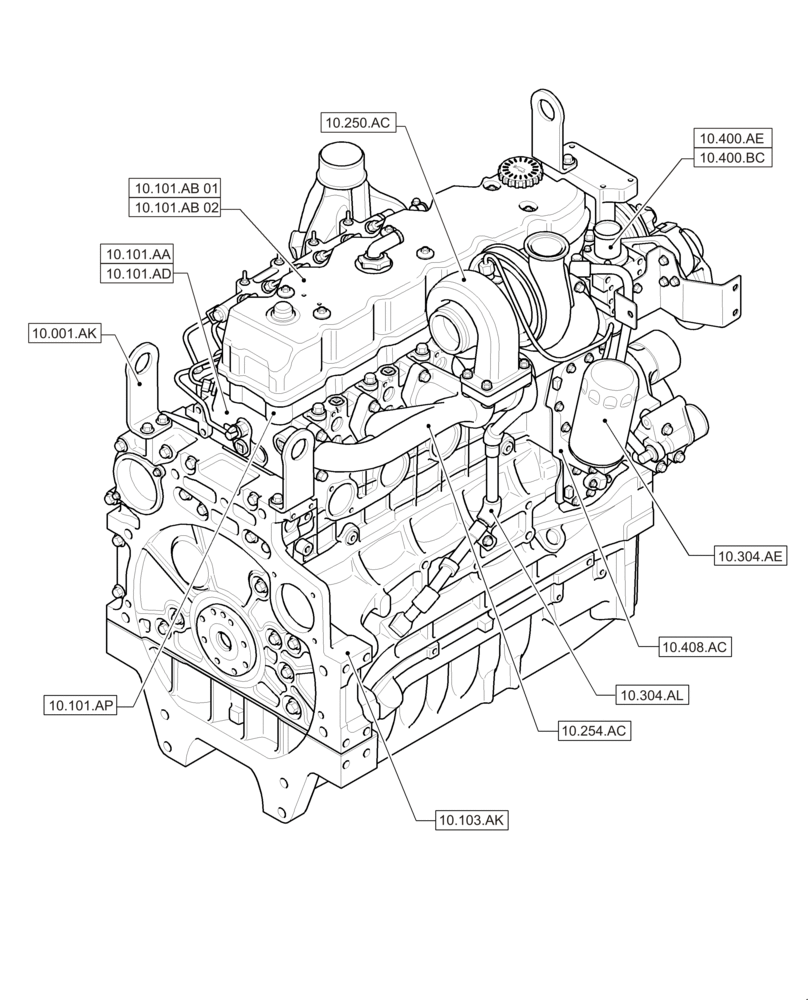 Схема запчастей Case IH F4DE9684B J112 - (00.000.10[01]) - PICTORIAL INDEX - ENGINE (00) - GENERAL & PICTORIAL INDEX