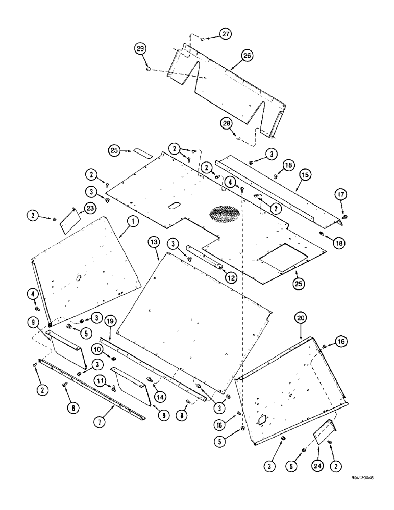 Схема запчастей Case IH 2166 - (9H-08) - SEPARATOR HOOD AND SIDES (12) - CHASSIS
