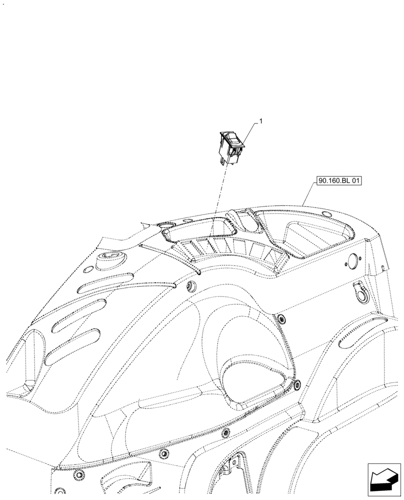 Схема запчастей Case IH FARMALL 120A - (55.040.AH[06]) - VAR - 330066 - CREEPER SWITCH, CAB (55) - ELECTRICAL SYSTEMS