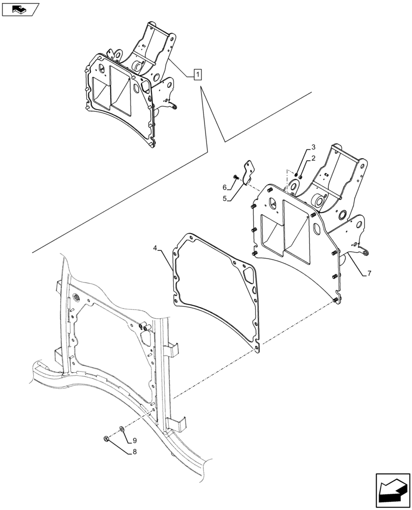 Схема запчастей Case IH FARMALL 105U - (90.150.AC[02]) - VAR - 334144, 335683 - SPARK ARRESTER (90) - PLATFORM, CAB, BODYWORK AND DECALS