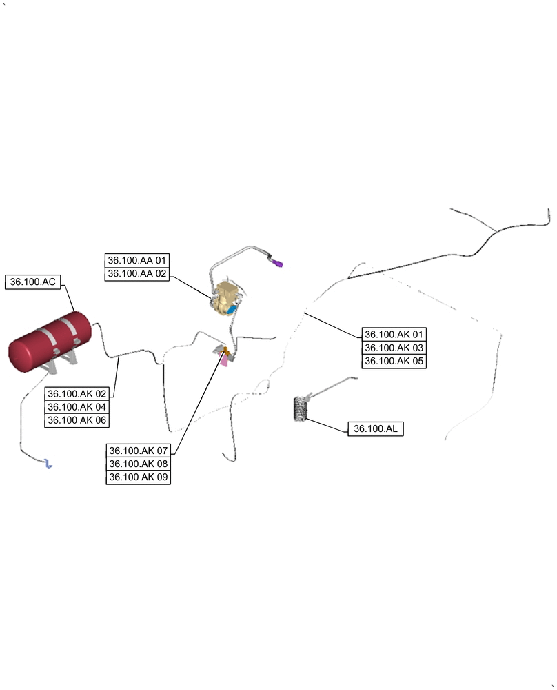 Схема запчастей Case IH 8240 - (36.000.00) - SECTION INDEX - PNEUMATIC SYSTEMS (36) - PNEUMATIC SYSTEM