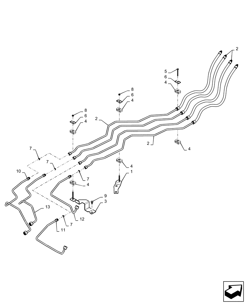 Схема запчастей Case IH MAGNUM 370 - (35.160.AB[02]) - HYDRAULIC LINES, FRONT 3 POINT HITCH AND FRONT PTO, CVT (35) - HYDRAULIC SYSTEMS