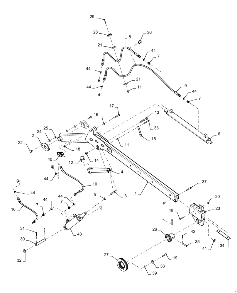 Схема запчастей Case IH 3162 - (60.101.00[03]) - CENTER REEL ARM, 40 AND 45 FOOT HEADER, BSN YEH040000 (60) - PRODUCT FEEDING