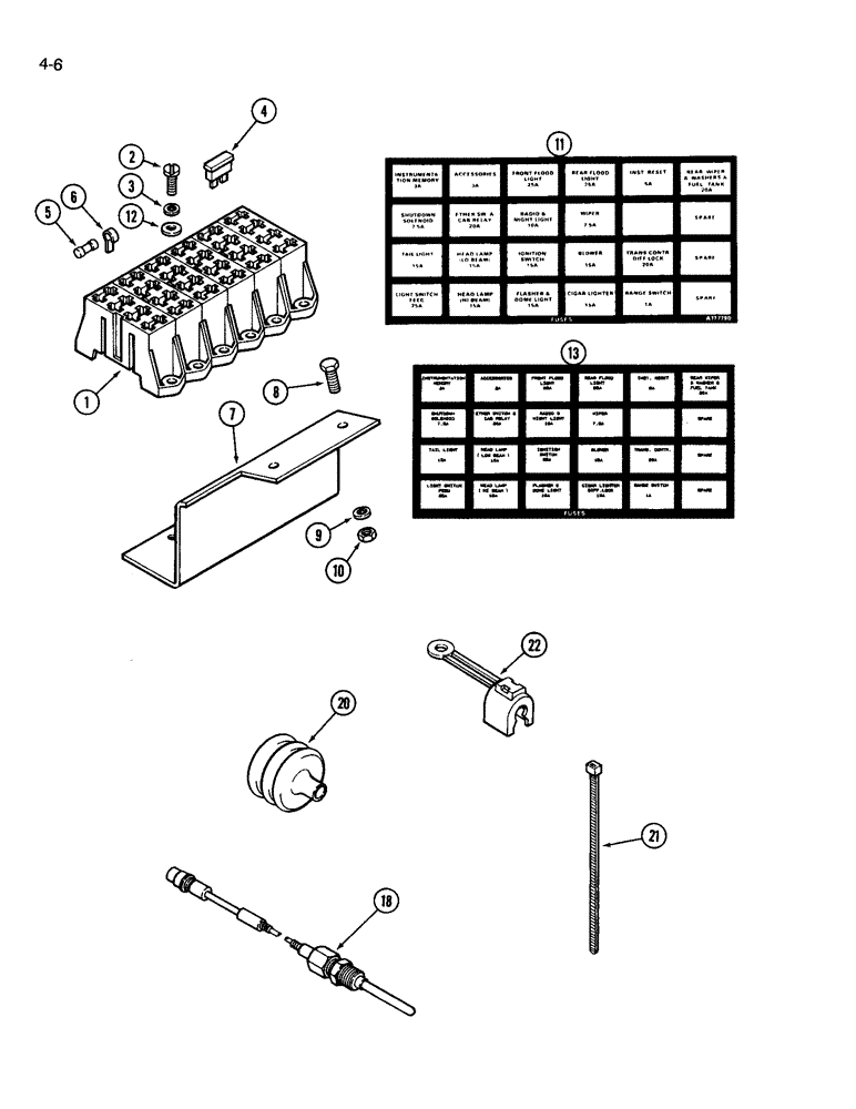 Схема запчастей Case IH 3594 - (4-006) - FUSES AND FUSE HOLDER (04) - ELECTRICAL SYSTEMS