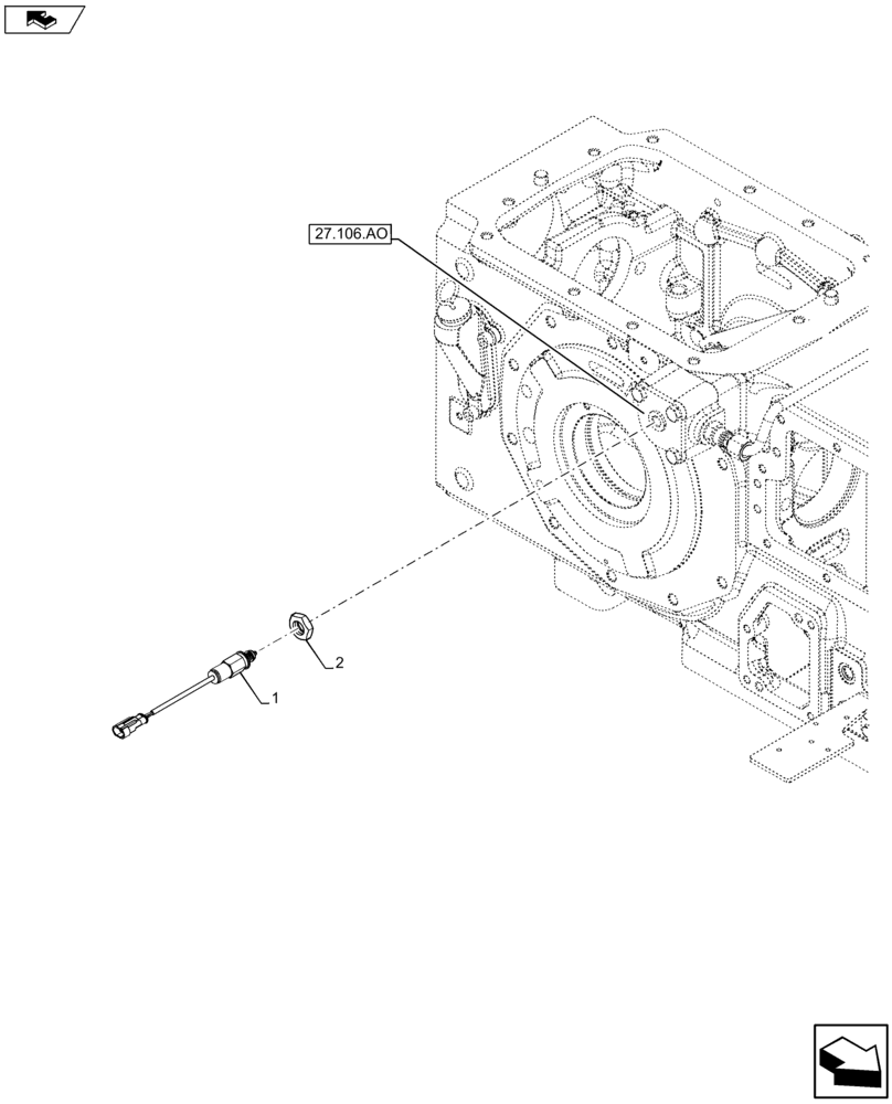 Схема запчастей Case IH FARMALL 115U - (55.020.AB[07]) - VAR - 334144, 335683 - GEARBOX, SENSOR, SHUTTLE (55) - ELECTRICAL SYSTEMS