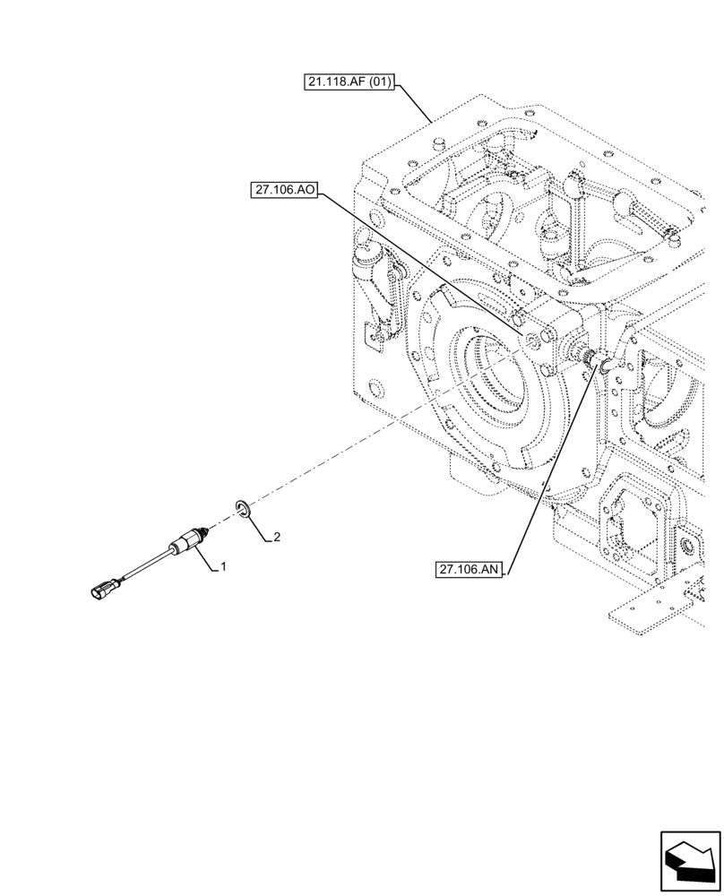 Схема запчастей Case IH FARMALL 120C - (55.046.AJ) - VAR - 743564 - ELECTROHYDRAULIC DIFFERENTIAL LOCK, ELECTRIC SYSTEM CONTROL, SWITCH, HI-LO (55) - ELECTRICAL SYSTEMS