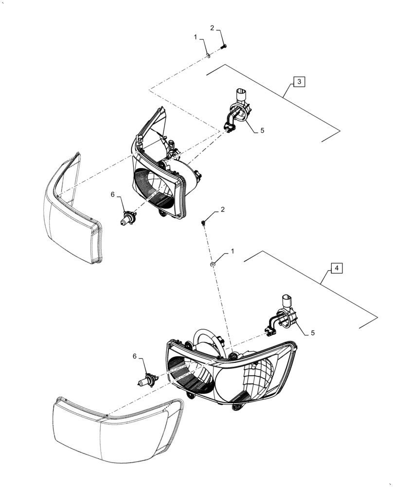 Схема запчастей Case IH FARMALL 50A - (55.404.AQ[01]) - HEADLAMP (55) - ELECTRICAL SYSTEMS