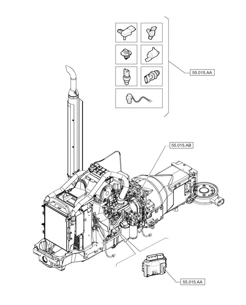 Схема запчастей Case IH F4DE9684B J112 - (00.000.55) - PICTORIAL INDEX - ELECTRICAL SYSTEMS (00) - GENERAL & PICTORIAL INDEX
