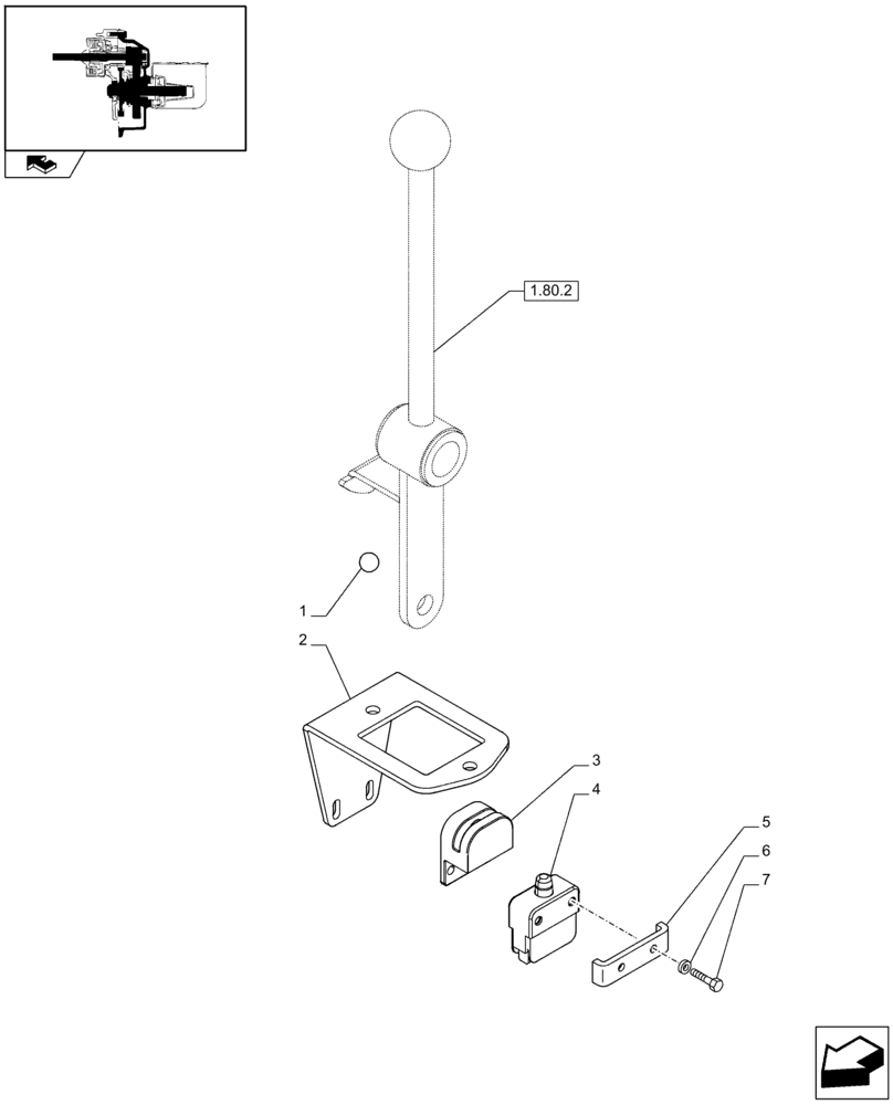 Схема запчастей Case IH FARMALL 95 - (1.92.75[03]) - PTO, CONTROL LEVER, SWITCH (10) - OPERATORS PLATFORM/CAB