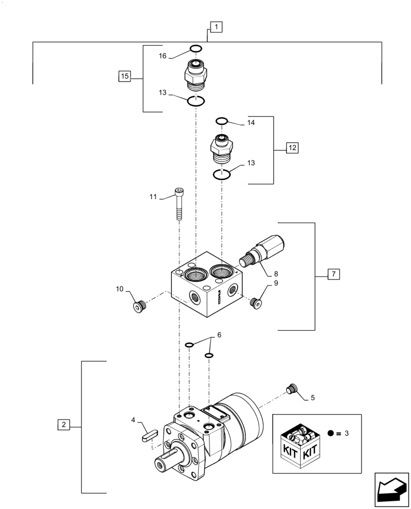 Схема запчастей Case IH 4408-30 - (35.518.AI[02]) - HYDRAULIC MOTOR, ASSY, LH (35) - HYDRAULIC SYSTEMS