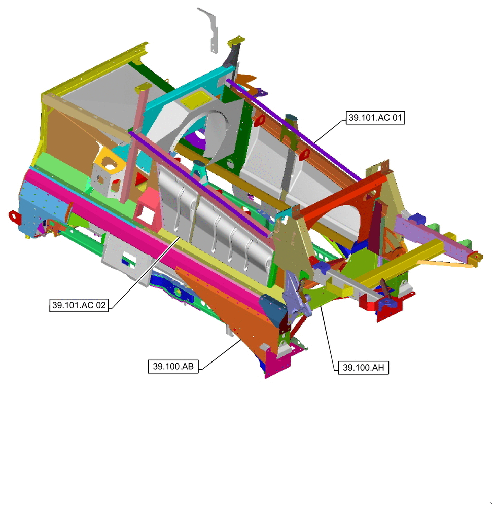 Схема запчастей Case IH 9240 - (39.000.00) - SECTION INDEX - FRAMES AND BALLASTING (39) - FRAMES AND BALLASTING