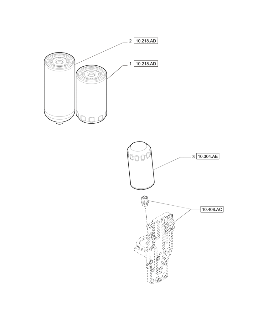 Схема запчастей Case IH F4DE9684B J114 - (05.100.03) - FILTERS & CAPACITIES (05) - SERVICE & MAINTENANCE
