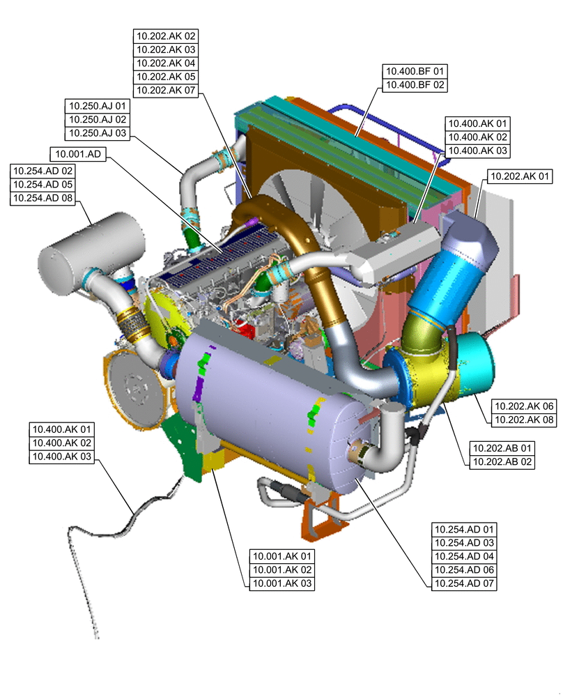 Схема запчастей Case IH 7240 - (10.000.00[01]) - SECTION INDEX - ENGINE (10) - ENGINE